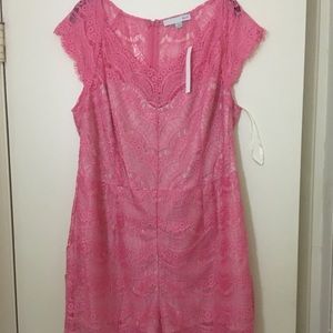 Pink lace romper